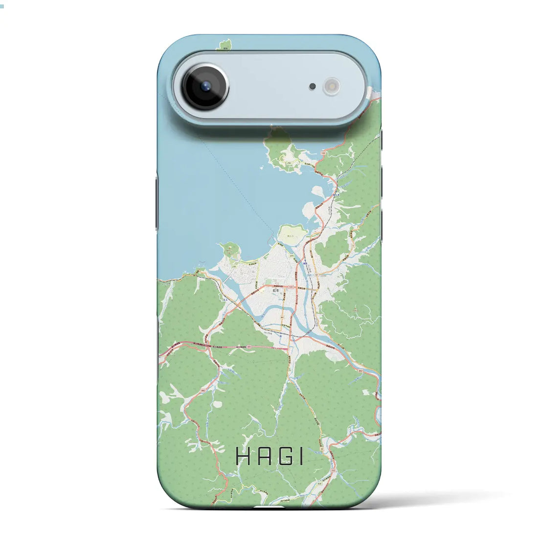 【萩(山口県)】地図柄iPhoneケース(バックカバータイプ)ブラック・iPhone 17 Pro Max 用