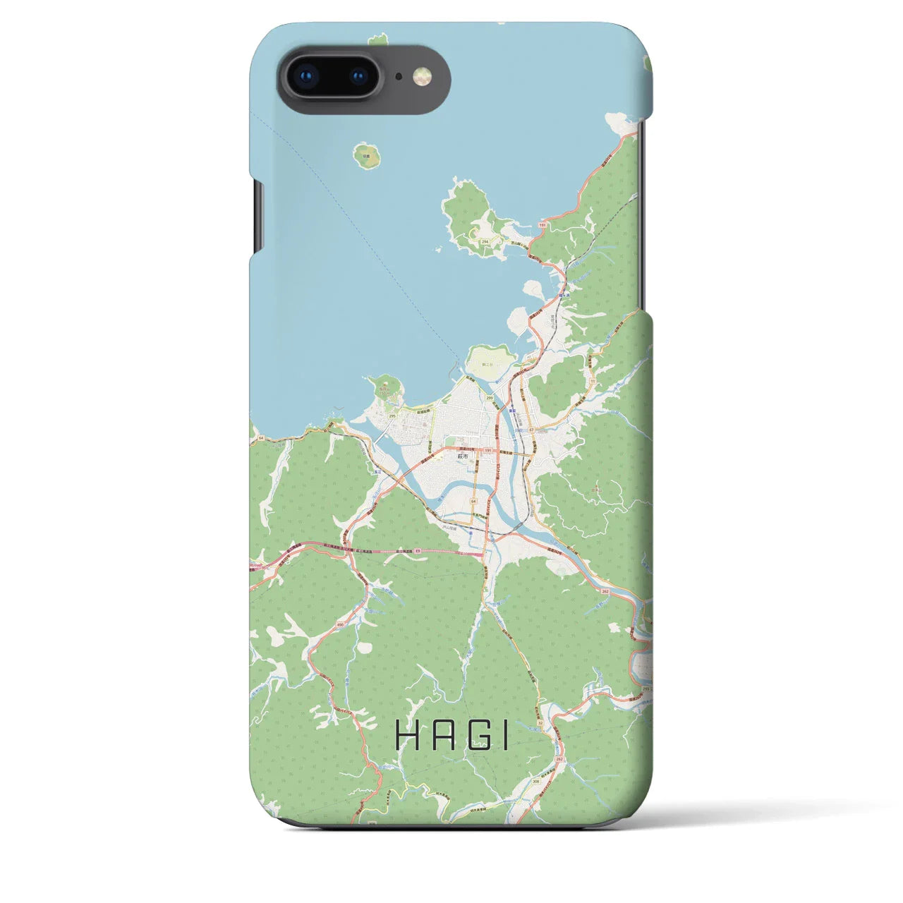 【萩（山口県）】地図柄iPhoneケース（バックカバータイプ）