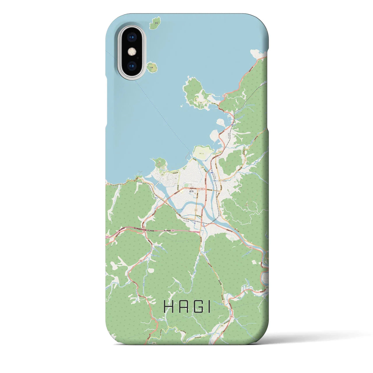 【萩（山口県）】地図柄iPhoneケース（バックカバータイプ）