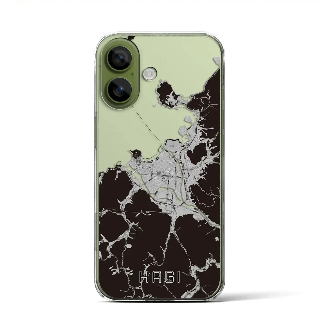 【萩（山口県）】地図柄iPhoneケース（クリアタイプ）モノトーン・iPhone 17 Pro Max 用