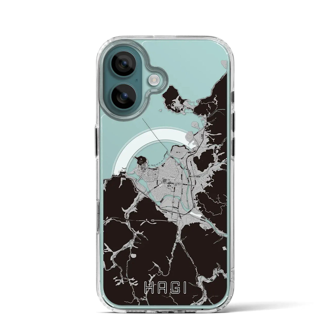 【萩（山口県）】地図柄iPhoneケース（MagSafeタイプ）モノトーン・iPhone 16 Pro 用