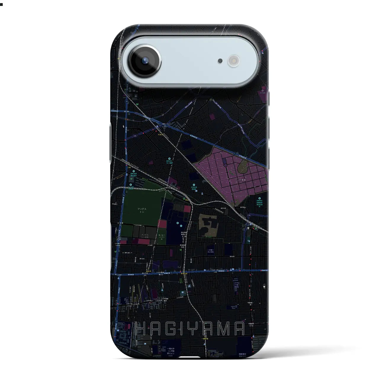 【萩山（東京都）】地図柄iPhoneケース（バックカバータイプ）