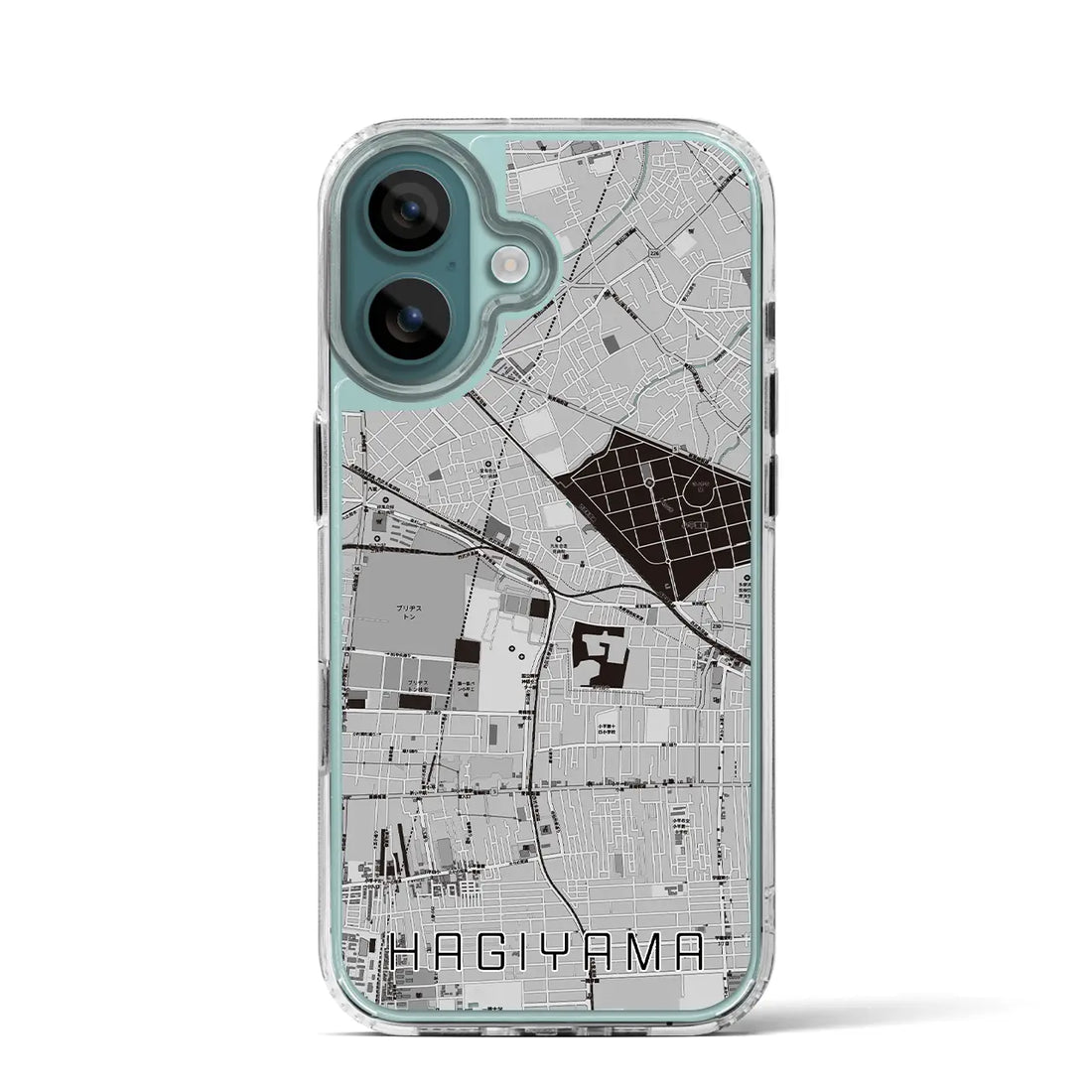 【萩山(東京都)】地図柄iPhoneケース(MagSafeタイプ)モノトーン・iPhone 16 Pro 用