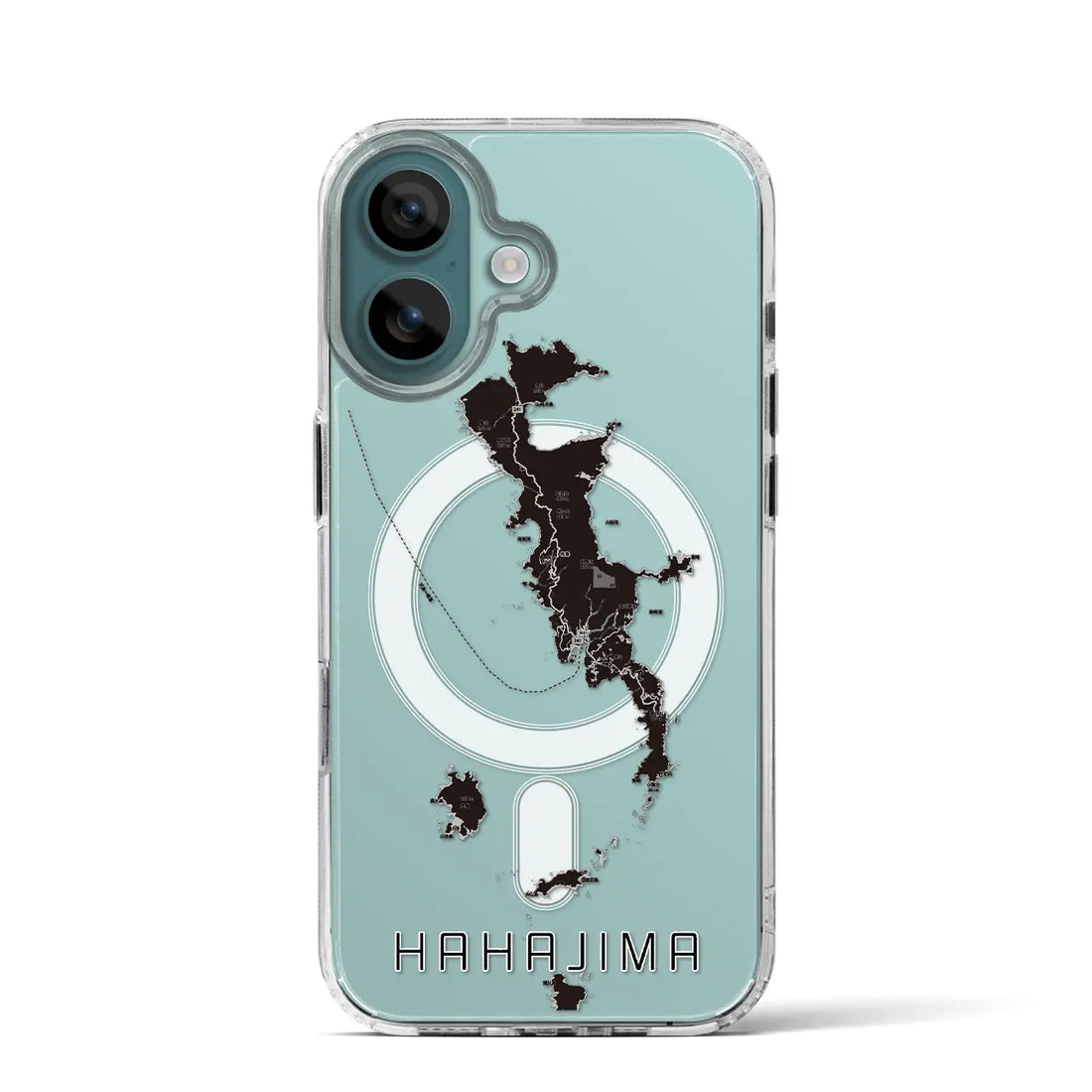【母島（東京都）】地図柄iPhoneケース（MagSafeタイプ）モノトーン・iPhone 16 Pro 用