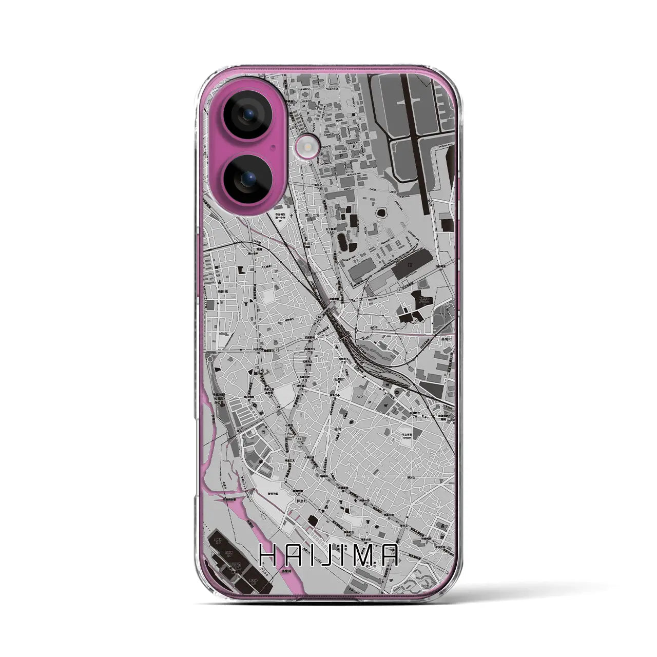 【拝島（東京都）】地図柄iPhoneケース（クリアタイプ）