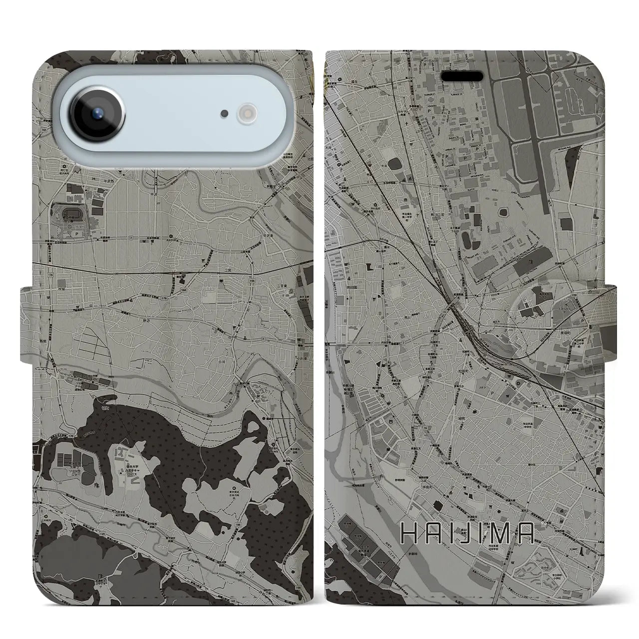 【拝島（東京都）】地図柄iPhoneケース（手帳タイプ）