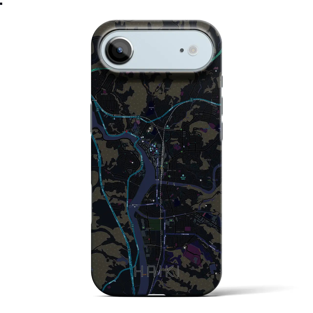 【早岐（長崎県）】地図柄iPhoneケース（バックカバータイプ）