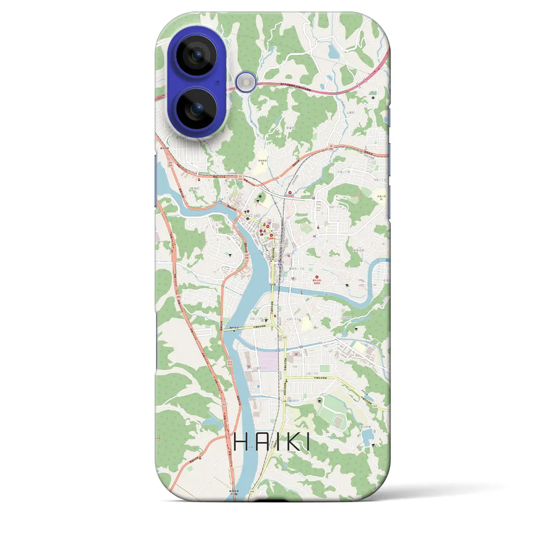 【早岐（長崎県）】地図柄iPhoneケース（バックカバータイプ）ナチュラル・iPhone 16 Pro Max 用