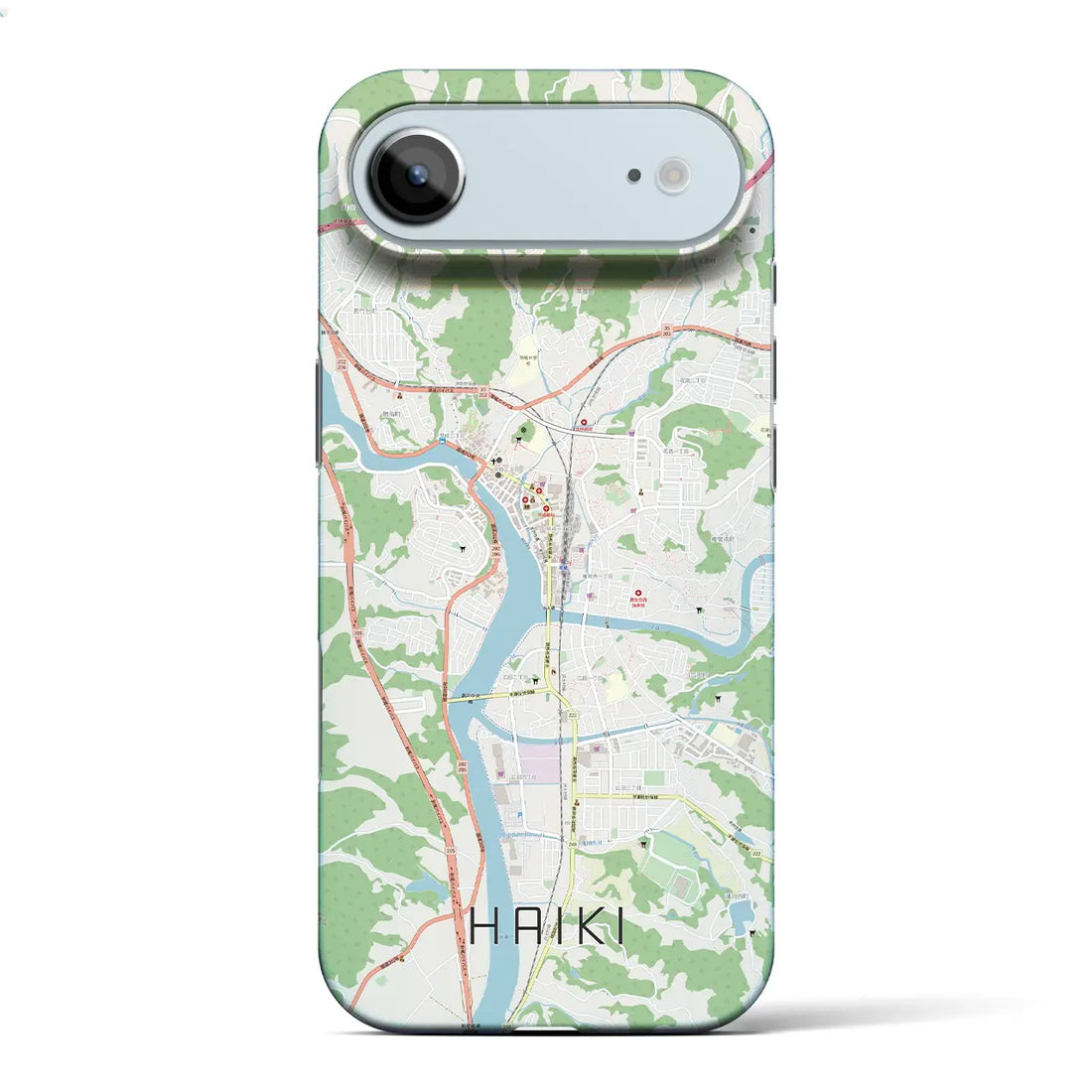 【早岐(長崎県)】地図柄iPhoneケース(バックカバータイプ)ブラック・iPhone 17 Pro Max 用