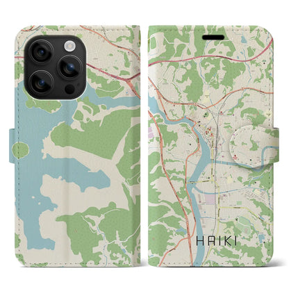 【早岐（長崎県）】地図柄iPhoneケース（手帳タイプ）ナチュラル・iPhone 16 用