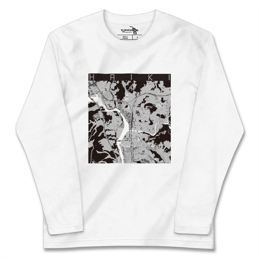 【早岐（長崎県）】地図柄ロングスリーブTシャツ