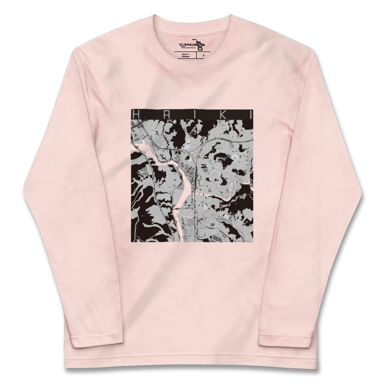 【早岐（長崎県）】地図柄ロングスリーブTシャツ