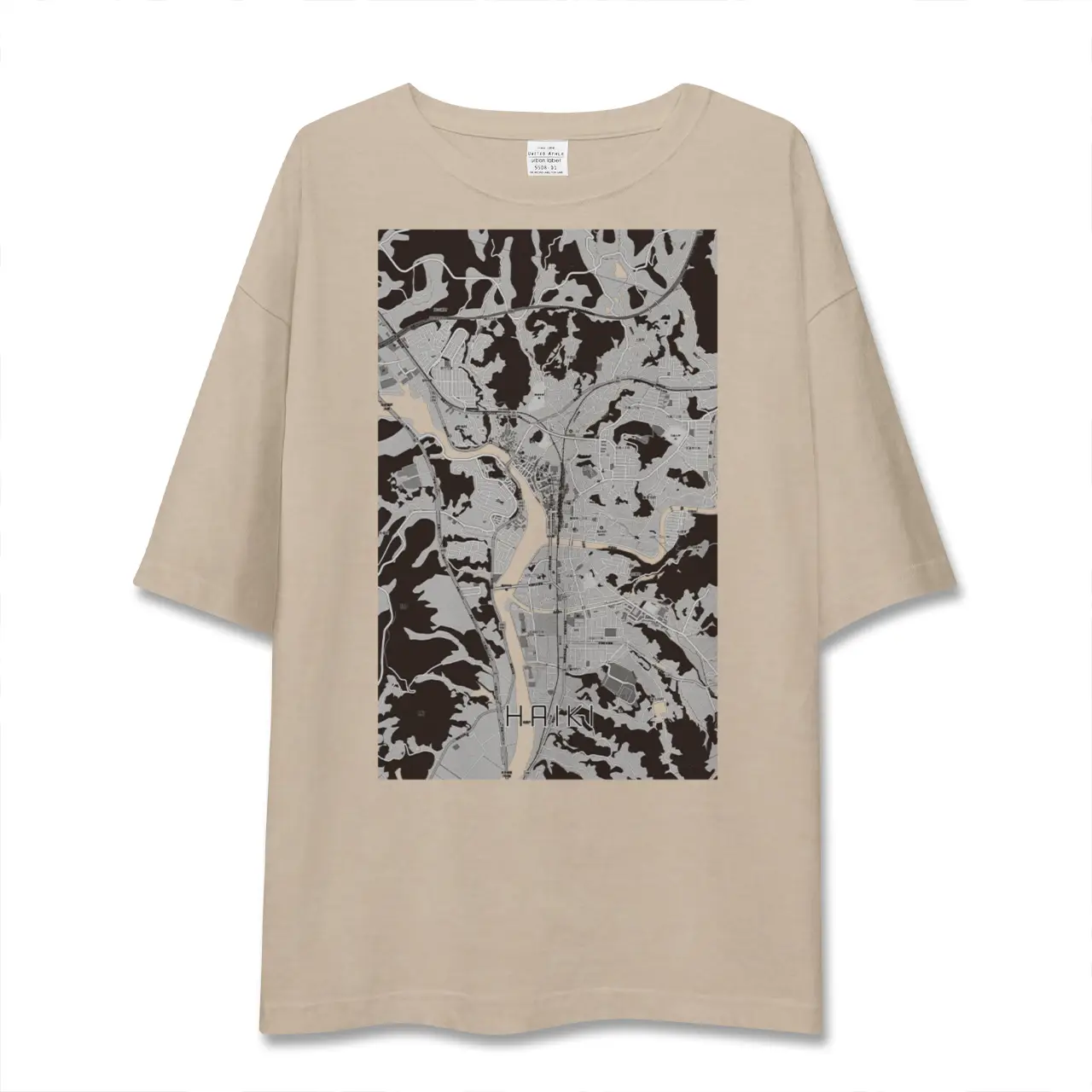 【早岐（長崎県）】地図柄ビッグシルエットTシャツ