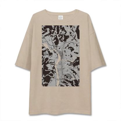 【早岐（長崎県）】地図柄ビッグシルエットTシャツ