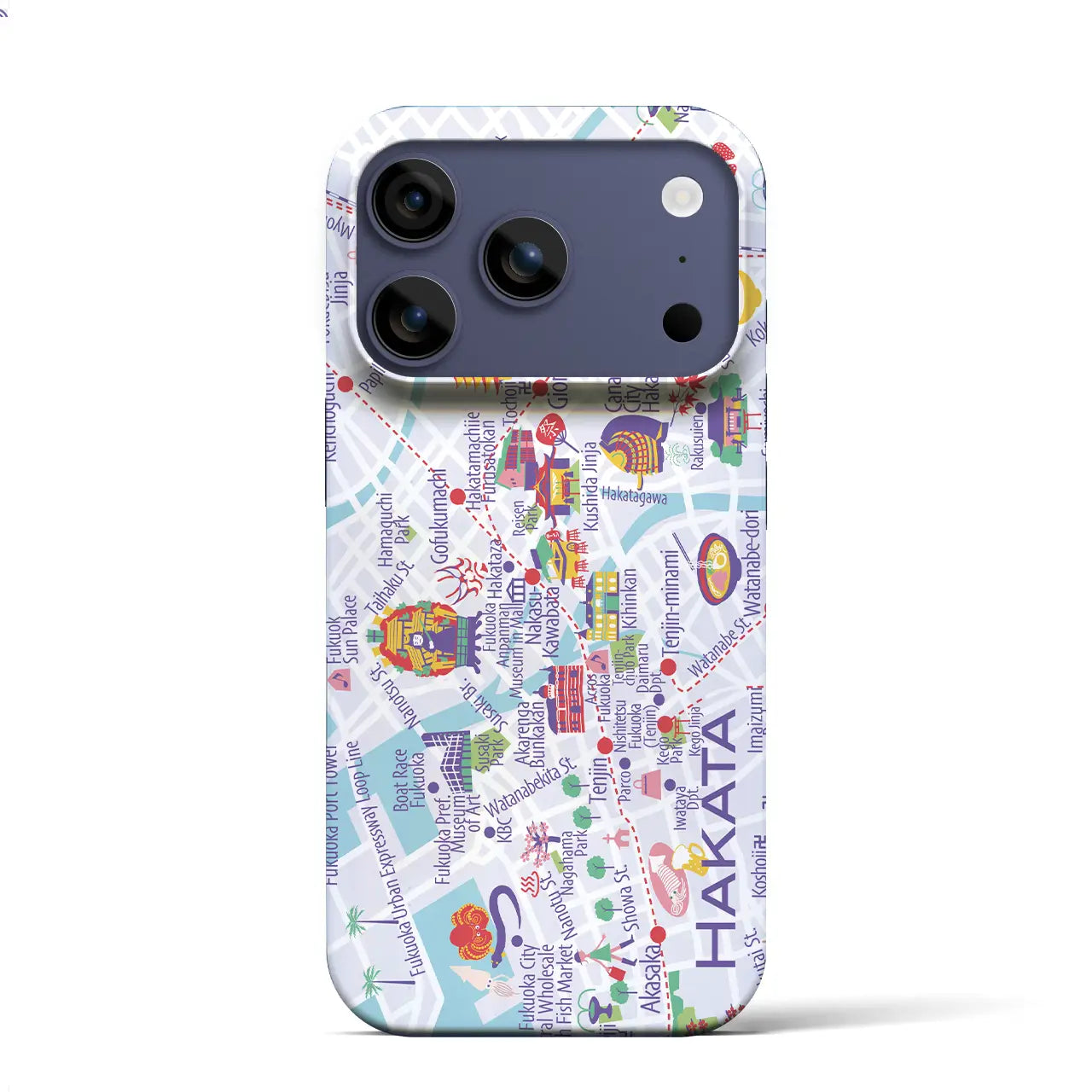 【博多】イラストマップiPhoneケース（バックカバータイプ）