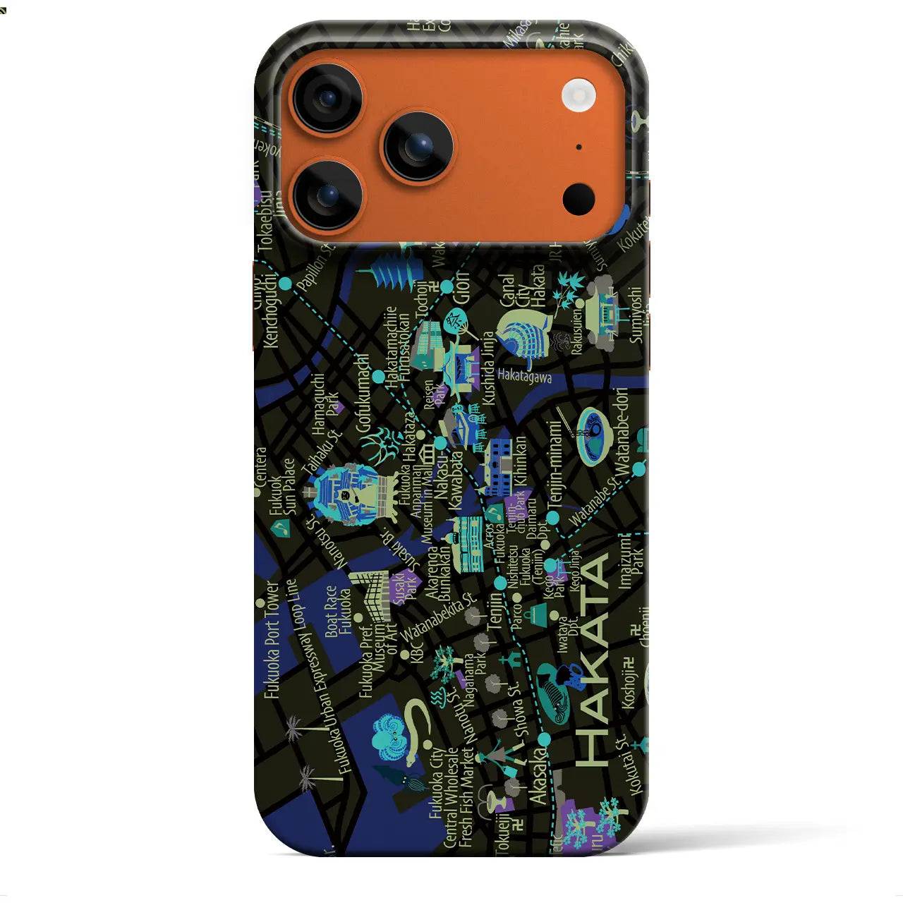 【博多】イラストマップiPhoneケース（バックカバータイプ）