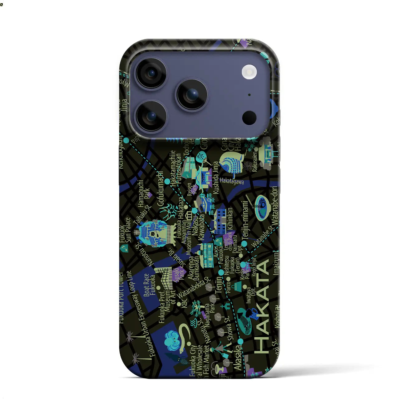 【博多】イラストマップiPhoneケース（バックカバータイプ）