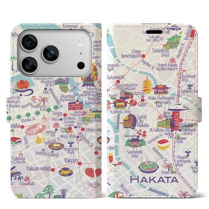 【博多】イラストマップiPhoneケース（手帳タイプ）