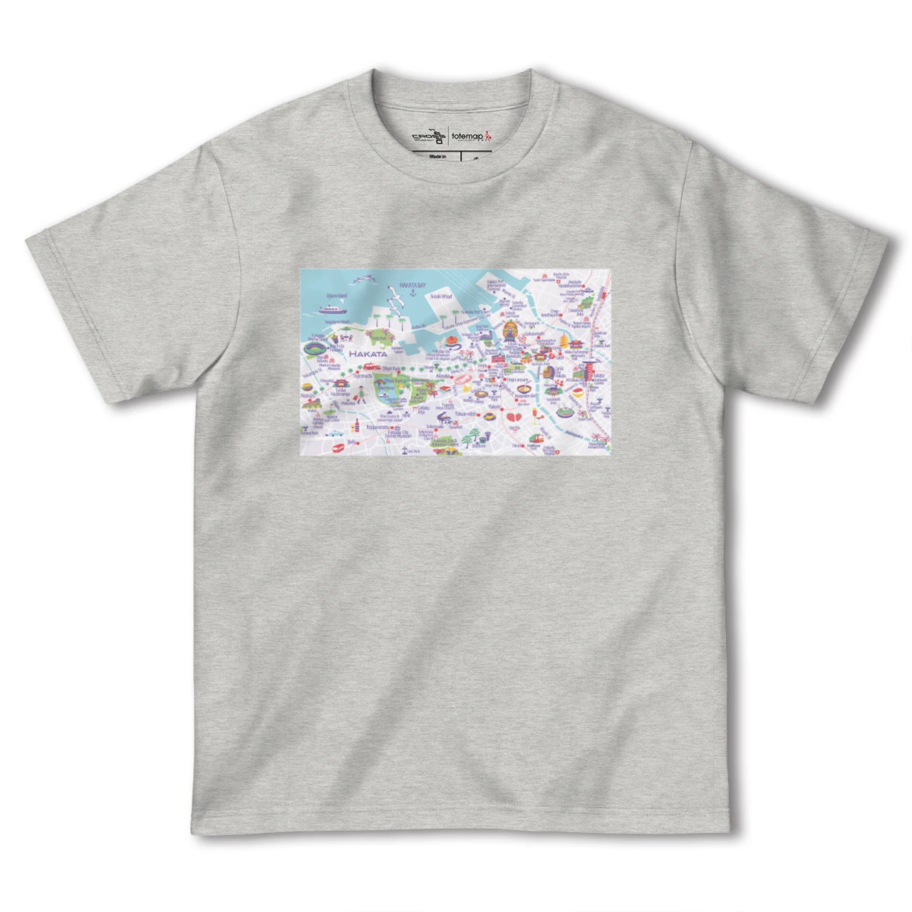 【博多（福岡県）】イラストマップTシャツ