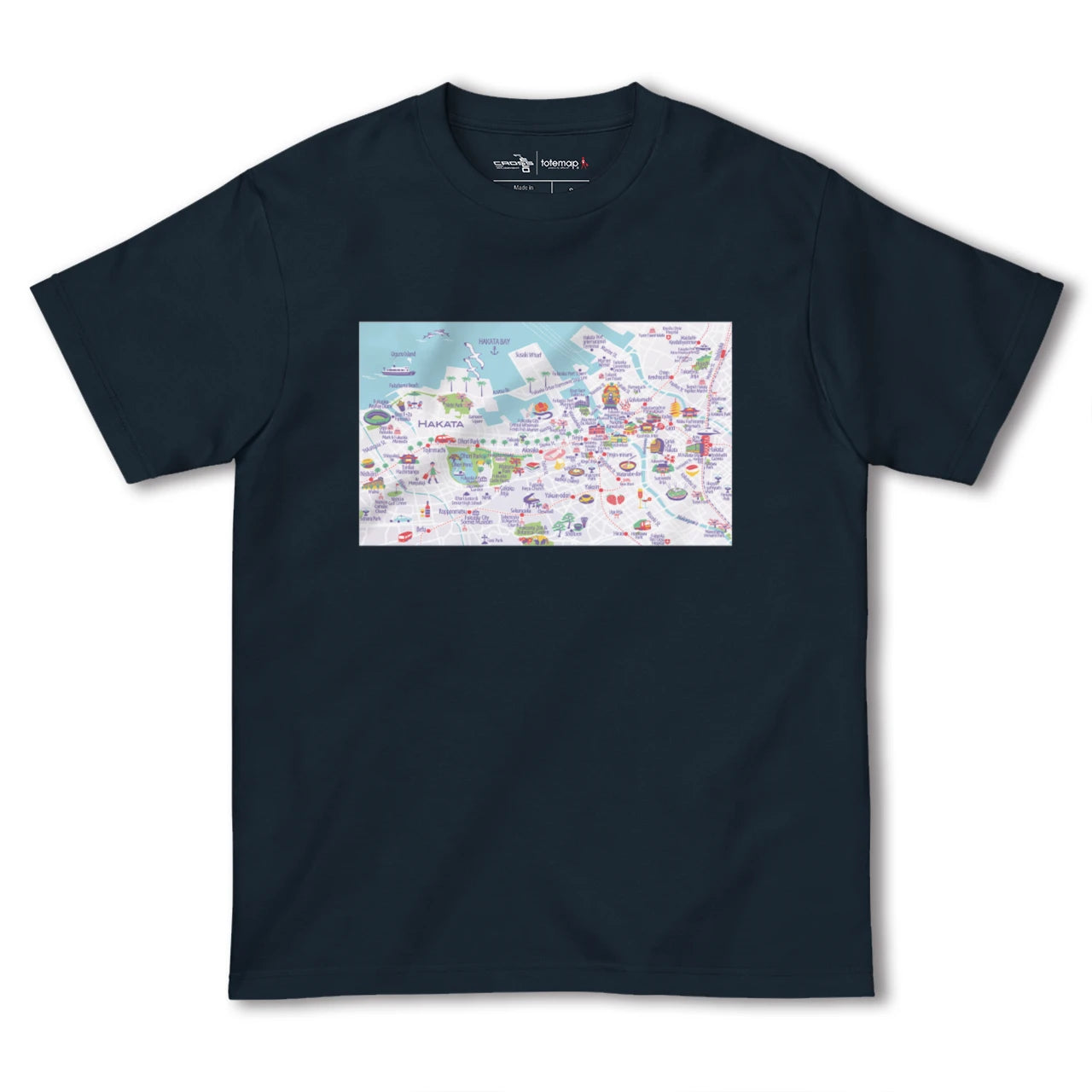 【博多（福岡県）】イラストマップTシャツ