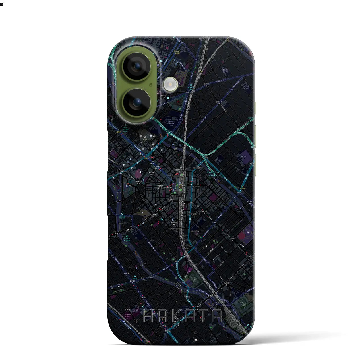 【博多2（福岡県）】地図柄iPhoneケース（バックカバータイプ）