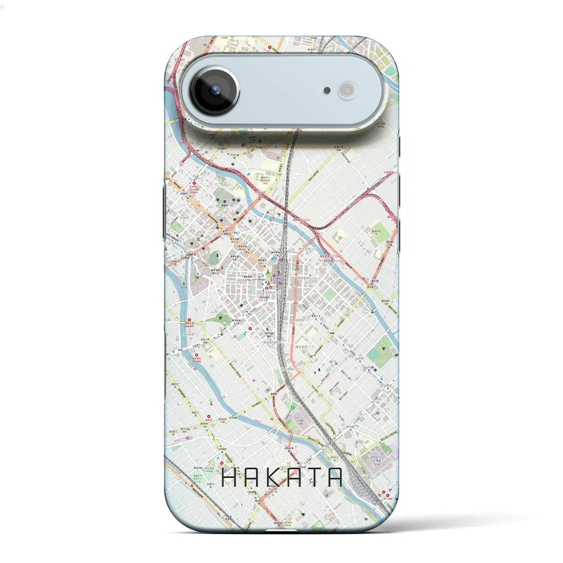 【博多2（福岡県）】地図柄iPhoneケース（バックカバータイプ）ナチュラル・iPhone 17 Pro Max 用