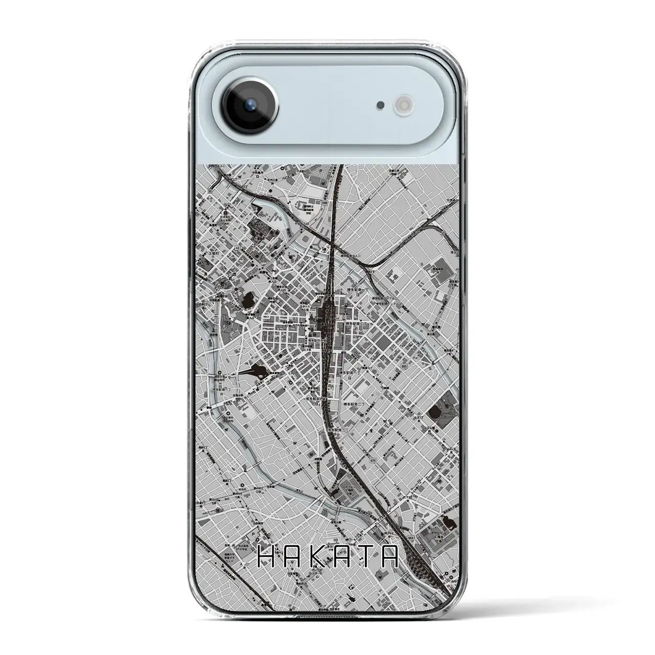 【博多2（福岡県）】地図柄iPhoneケース（クリアタイプ）