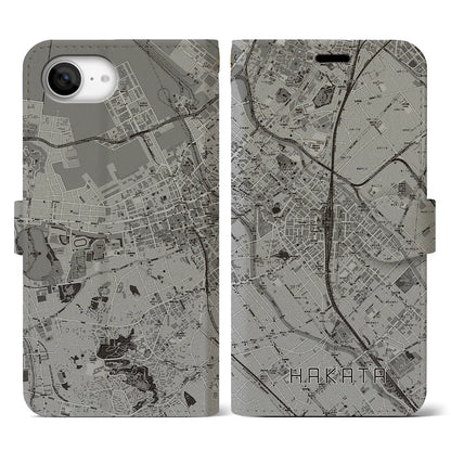 【博多2（福岡県）】地図柄iPhoneケース（手帳タイプ）