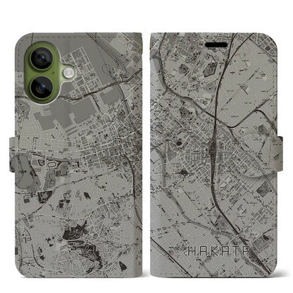 【博多2（福岡県）】地図柄iPhoneケース（手帳タイプ）