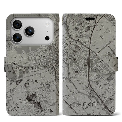 【博多2（福岡県）】地図柄iPhoneケース（手帳タイプ）