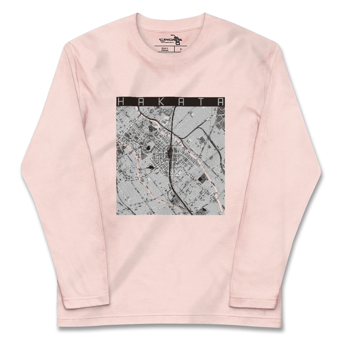 【博多2（福岡県）】地図柄ロングスリーブTシャツ