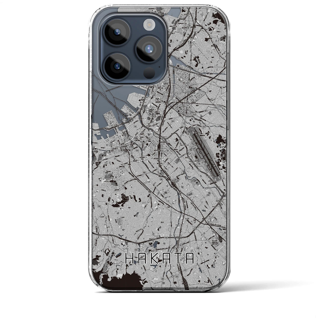 【博多（福岡県）】地図柄iPhoneケース（クリアタイプ）