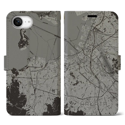 【博多（福岡県）】地図柄iPhoneケース（手帳タイプ）