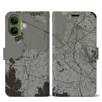 【博多（福岡県）】地図柄iPhoneケース（手帳タイプ）