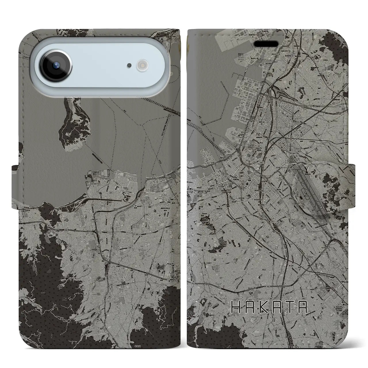 【博多（福岡県）】地図柄iPhoneケース（手帳タイプ）