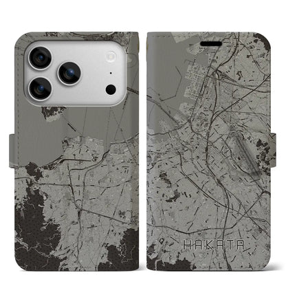 【博多（福岡県）】地図柄iPhoneケース（手帳タイプ）