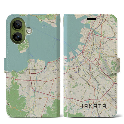 【博多（福岡県）】地図柄iPhoneケース（手帳タイプ）