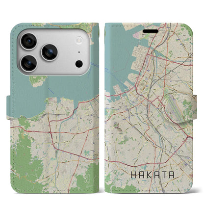 【博多（福岡県）】地図柄iPhoneケース（手帳タイプ）