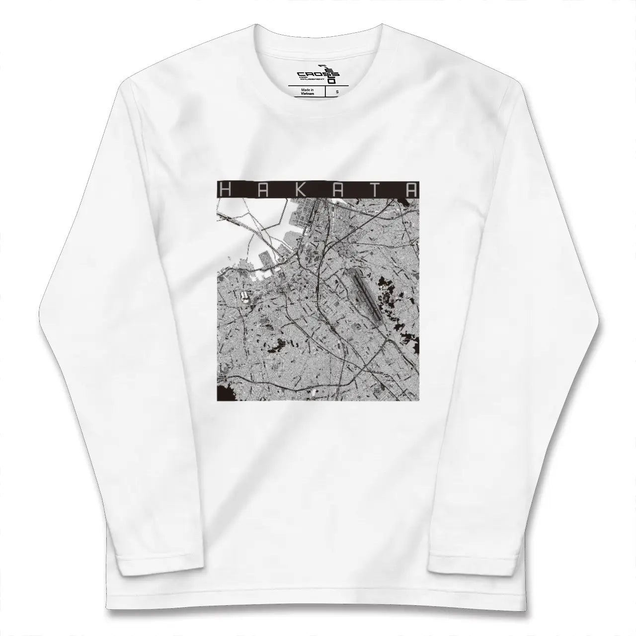 【博多（福岡県）】地図柄ロングスリーブTシャツ