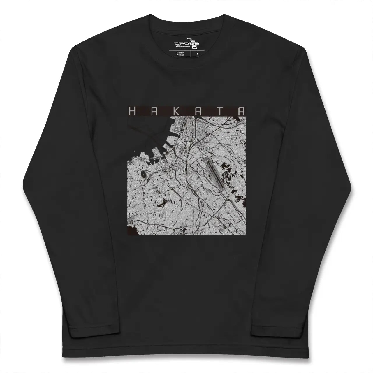 【博多（福岡県）】地図柄ロングスリーブTシャツ