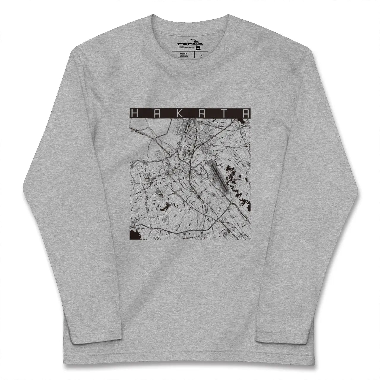 【博多（福岡県）】地図柄ロングスリーブTシャツ