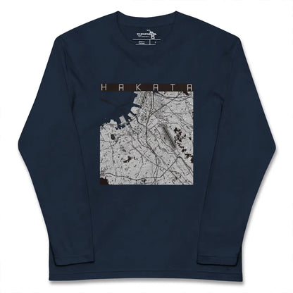 【博多（福岡県）】地図柄ロングスリーブTシャツ