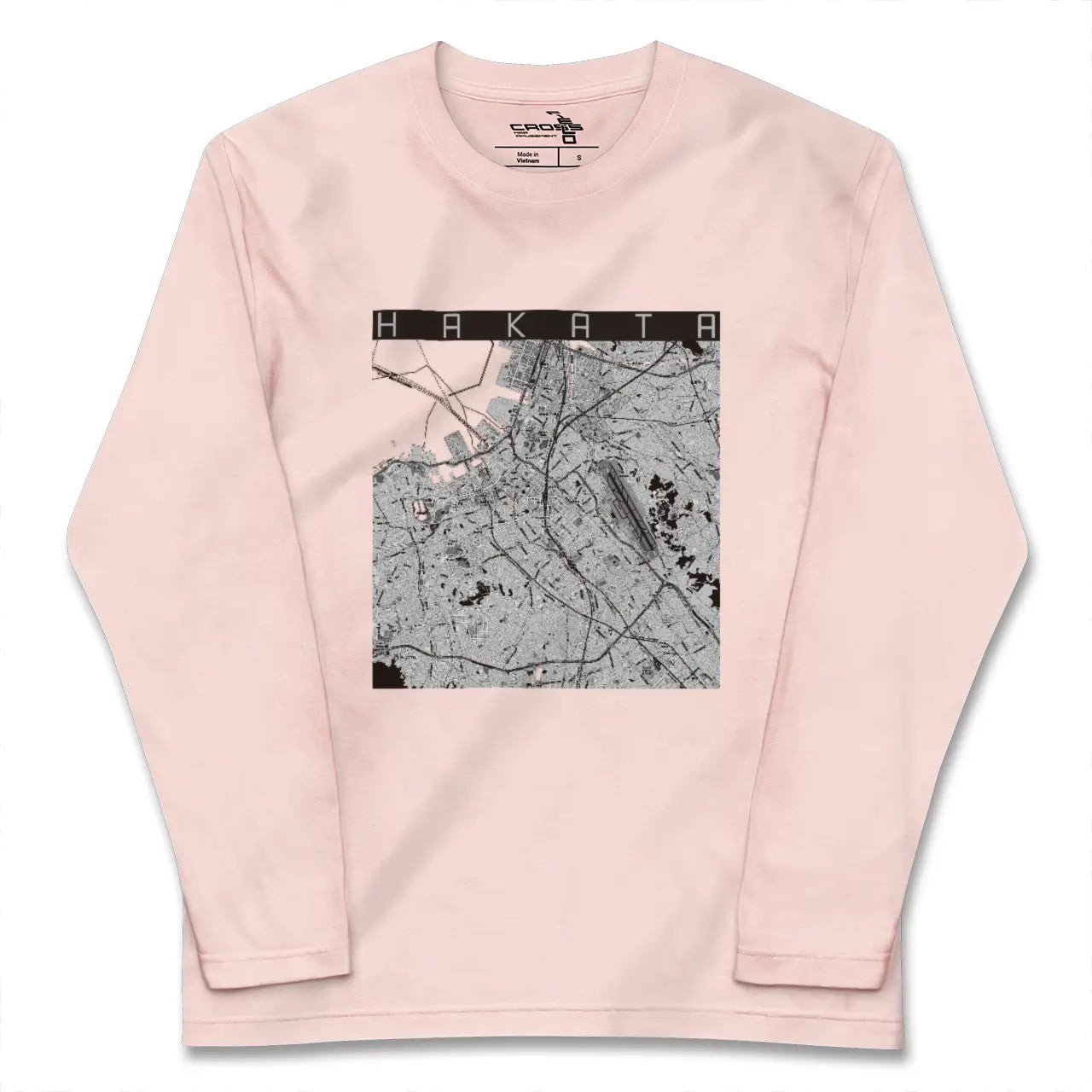 【博多（福岡県）】地図柄ロングスリーブTシャツ