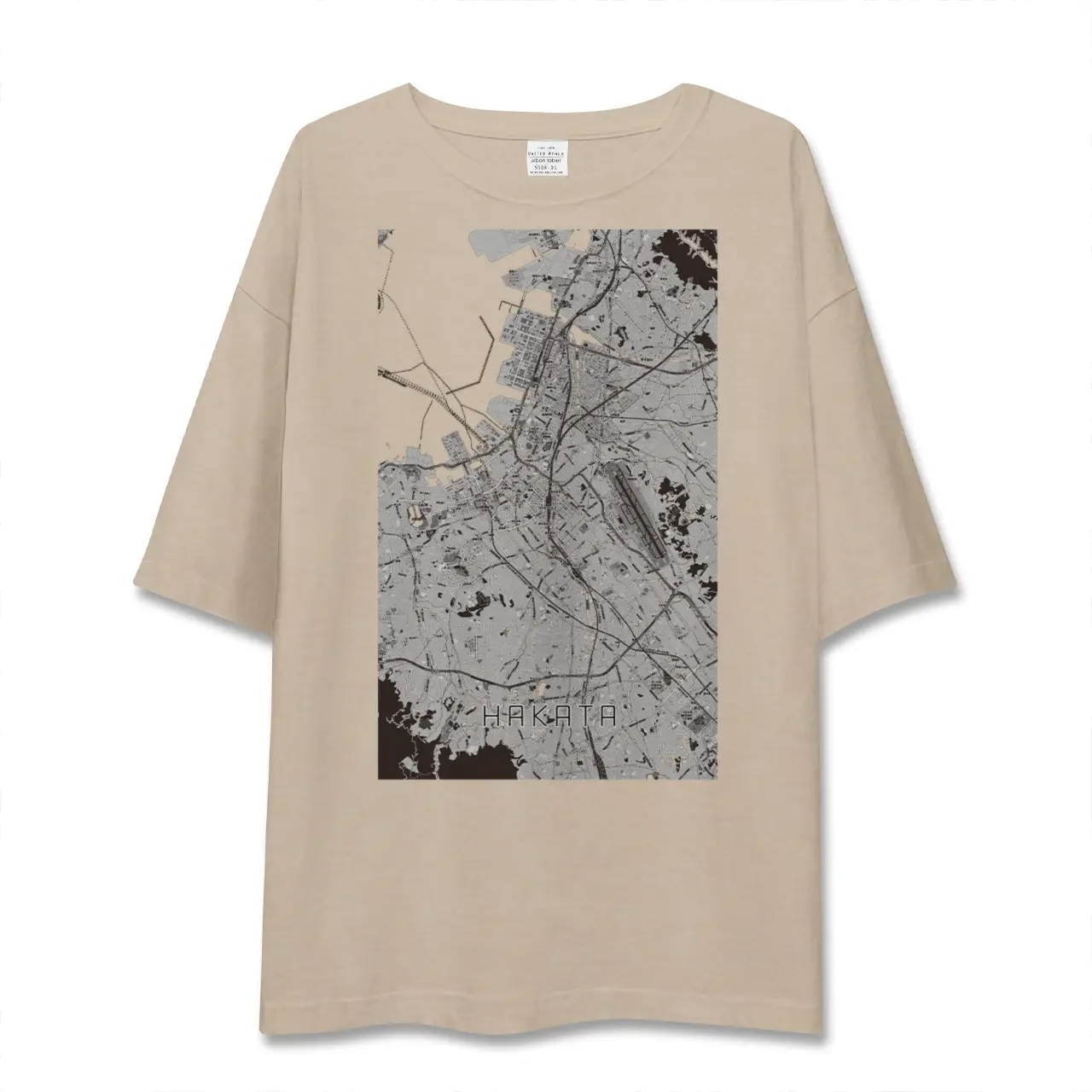 【博多（福岡県）】地図柄ビッグシルエットTシャツ