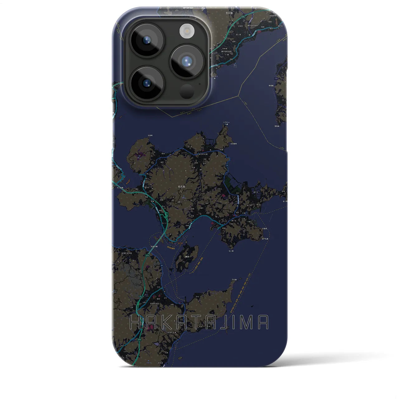 【伯方島（愛媛県）】地図柄iPhoneケース（バックカバータイプ）