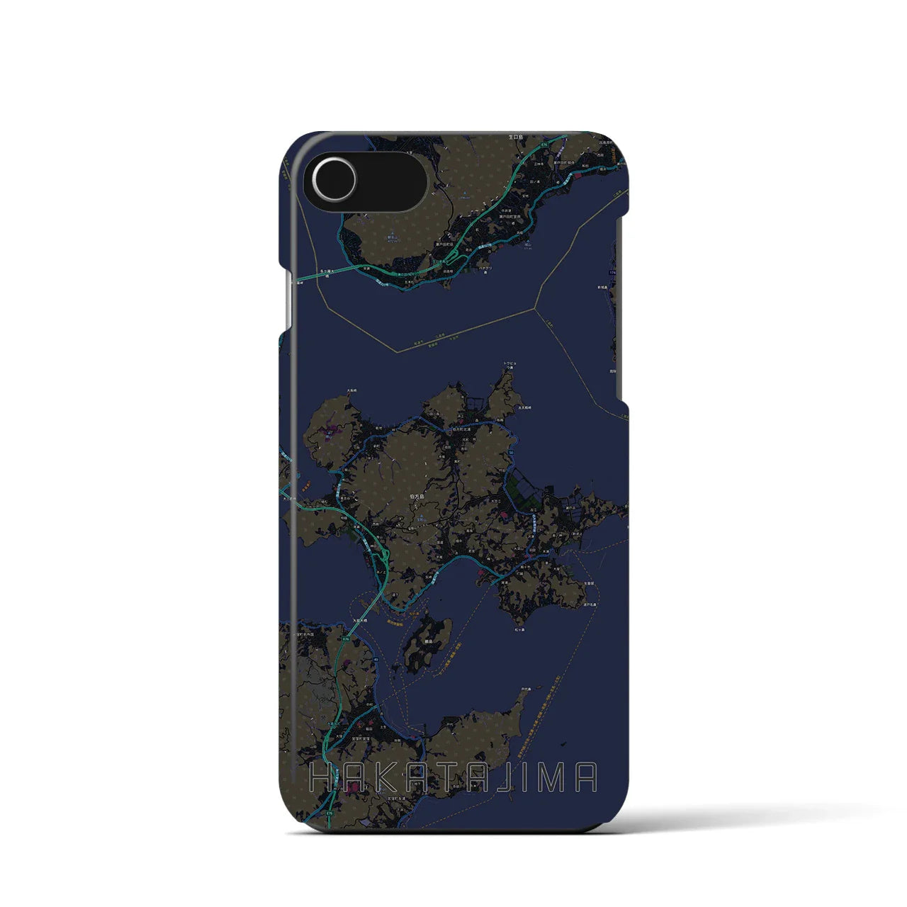 【伯方島（愛媛県）】地図柄iPhoneケース（バックカバータイプ）