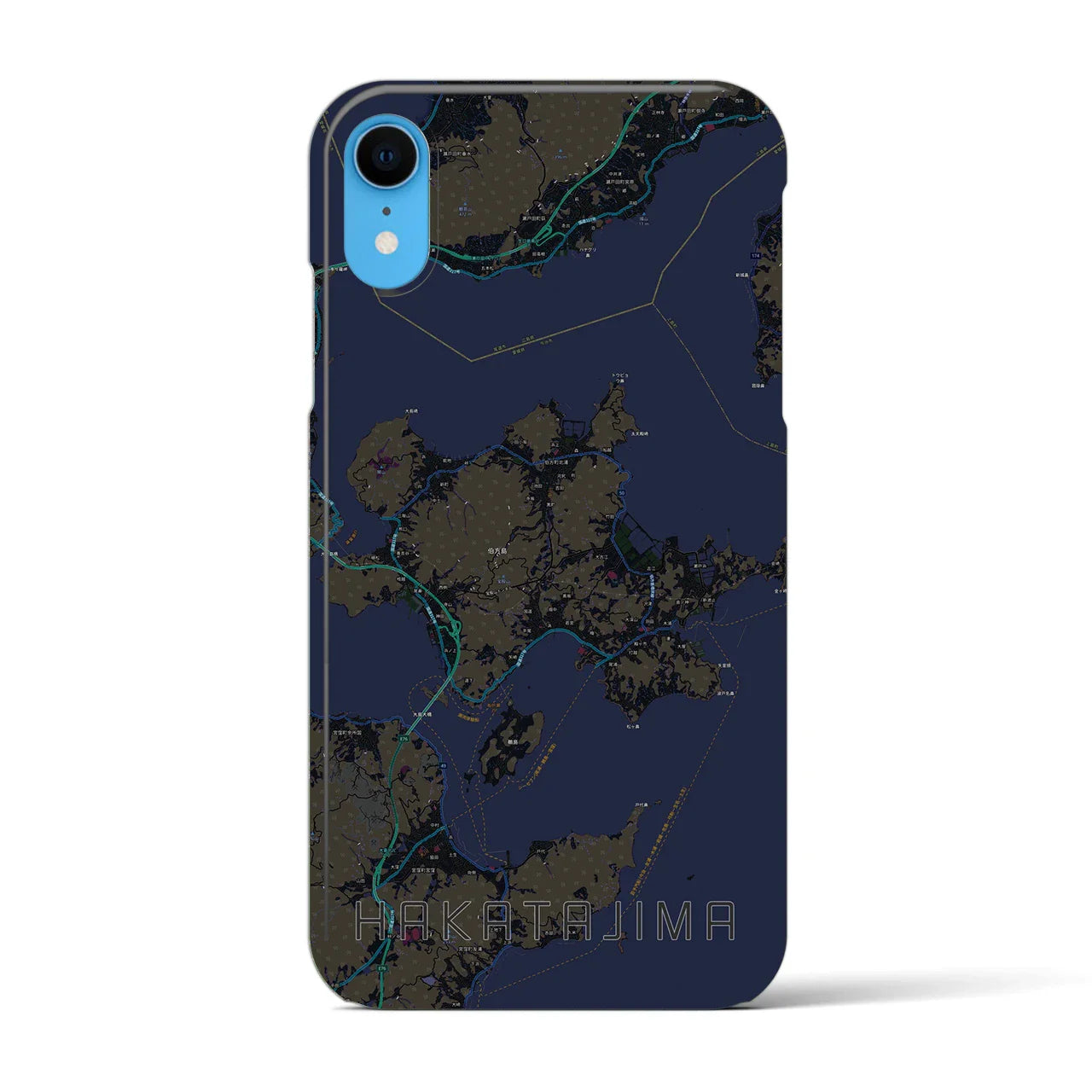 【伯方島（愛媛県）】地図柄iPhoneケース（バックカバータイプ）