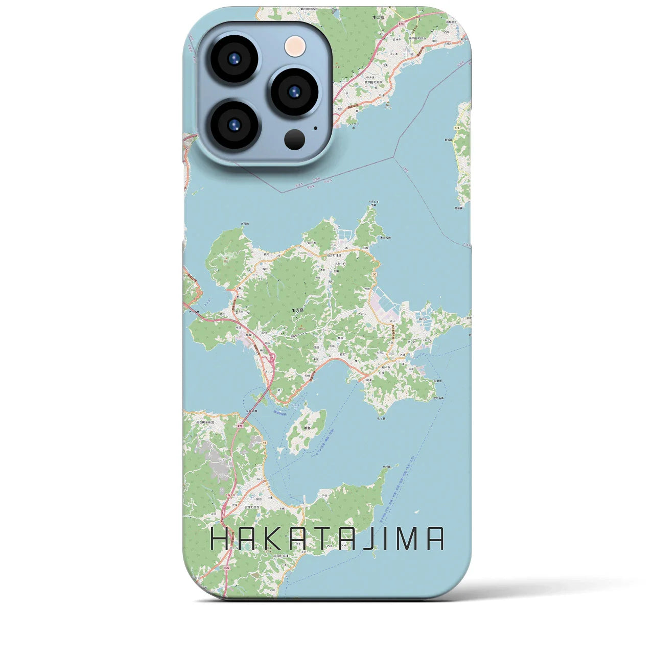 【伯方島（愛媛県）】地図柄iPhoneケース（バックカバータイプ）