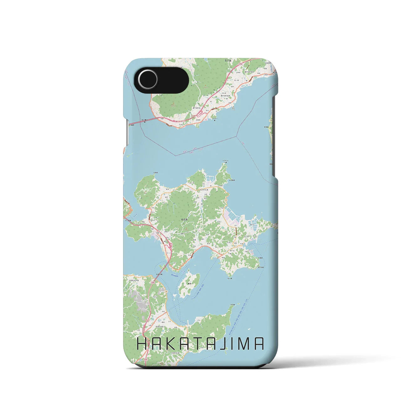 【伯方島（愛媛県）】地図柄iPhoneケース（バックカバータイプ）