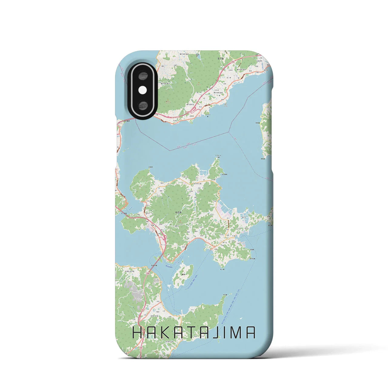 【伯方島（愛媛県）】地図柄iPhoneケース（バックカバータイプ）